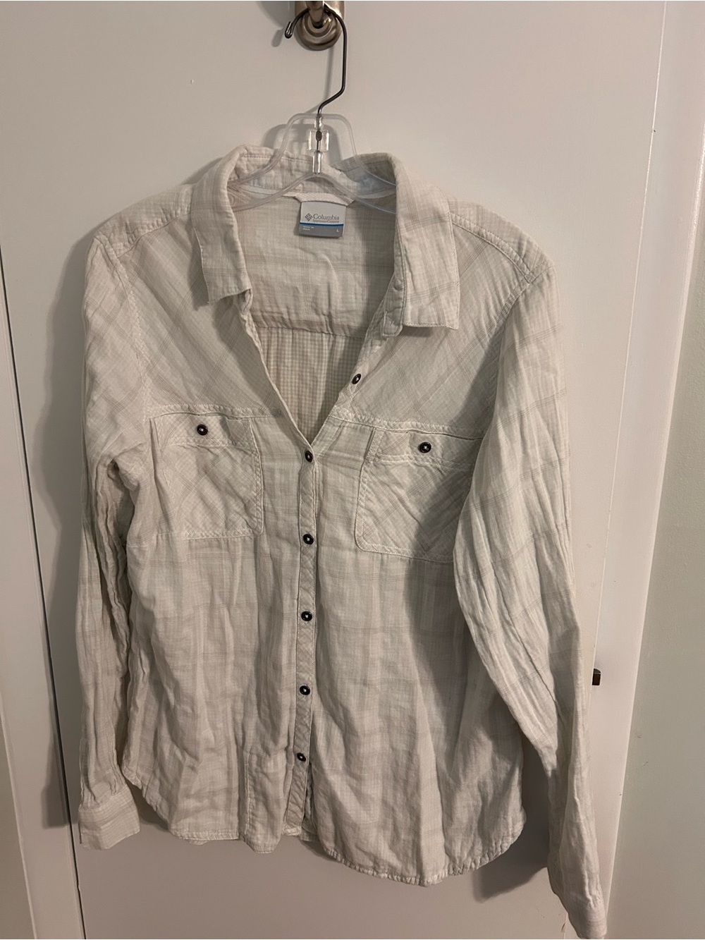 Columbia Cream Plaid Long-Sleeve Shirt